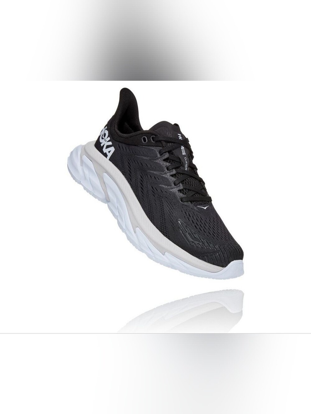 Hoka Black White Women's Athletic Running Shoe Clifton edge 7.5 (no longer made)